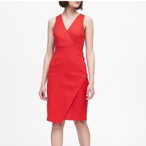 Banana Republic Vibrant Red Asymmetrical Dress